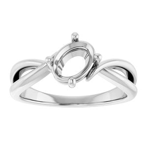 10K White Gold 7.5x5.5 mm Oval Ring Mounting – image 6