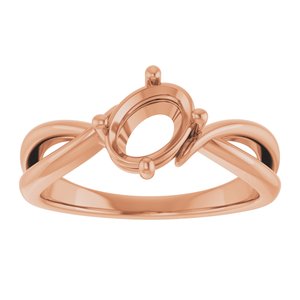 14K Rose Gold 7.5x5.5 mm Oval Ring Mounting – image 6