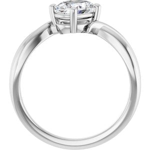18K White Gold 7.5x5.5 mm Oval Ring Mounting – image 3