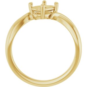 18K Yellow Gold 7.5x5.5 mm Oval Ring Mounting – image 4