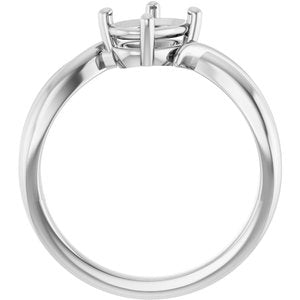 14K X1 White Gold 7.5x5.5 mm Oval Ring Mounting – image 4