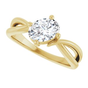 18K Yellow Gold 7.5x5.5 mm Oval Ring Mounting – image 8