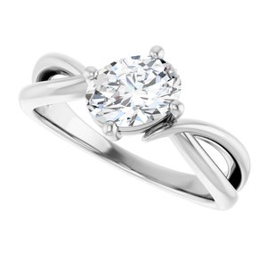 14K X1 White Gold 7.5x5.5 mm Oval Ring Mounting – image 8