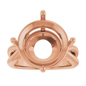 10K Rose Gold 15 mm Round Ring Mounting – image 6