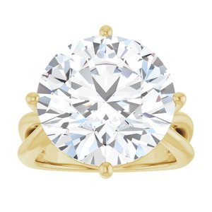 14K Yellow Gold 15 mm Round Ring Mounting – image 5