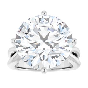 18K White Gold 15 mm Round Ring Mounting – image 5