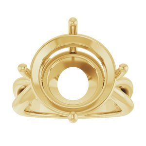 18K Yellow Gold 15 mm Round Ring Mounting – image 6