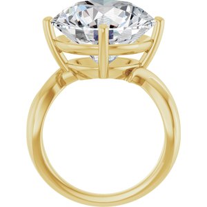 14K Yellow Gold 15 mm Round Ring Mounting – image 3
