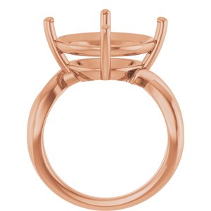 18K Rose Gold 15 mm Round Ring Mounting – image 4