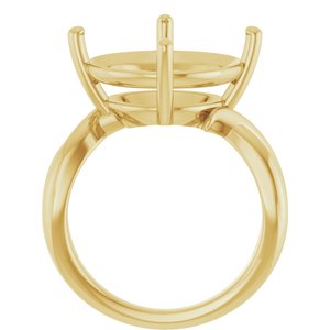 10K Yellow Gold 15 mm Round Ring Mounting – image 4