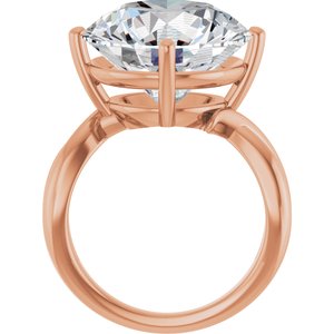 18K Rose Gold 15 mm Round Ring Mounting – image 3