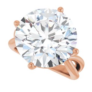 10K Rose Gold 15 mm Round Ring Mounting – image 8