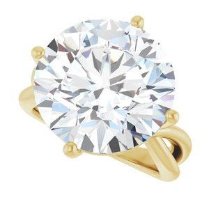 18K Yellow Gold 15 mm Round Ring Mounting – image 8