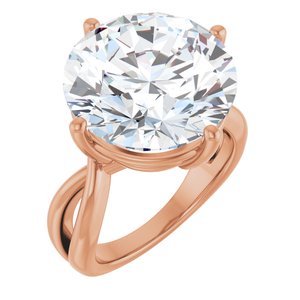 10K Rose Gold 15 mm Round Ring Mounting