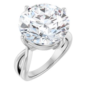 10K White Gold 15 mm Round Ring Mounting
