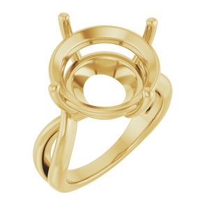18K Yellow Gold 15 mm Round Ring Mounting – image 2
