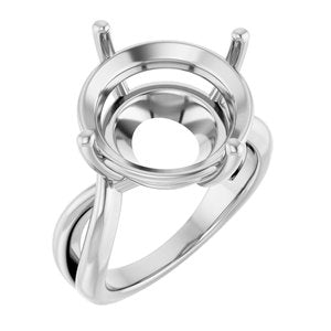 Sterling Silver 15 mm Round Ring Mounting – image 2
