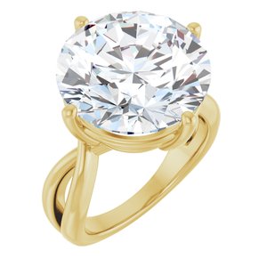 10K Yellow Gold 15 mm Round Ring Mounting
