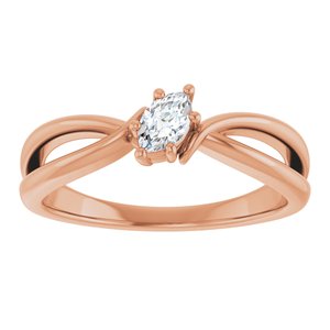 10K Rose Gold 5x3 mm Marquise Ring Mounting – image 5