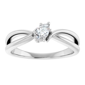14K X1 White Gold 5x3 mm Marquise Ring Mounting – image 5