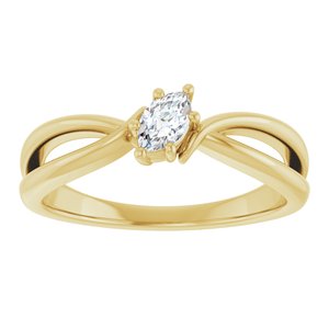 18K Yellow Gold 5x3 mm Marquise Ring Mounting – image 5