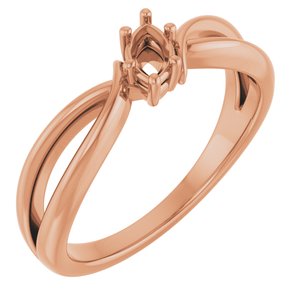 18K Rose Gold 5x3 mm Marquise Ring Mounting – image 2
