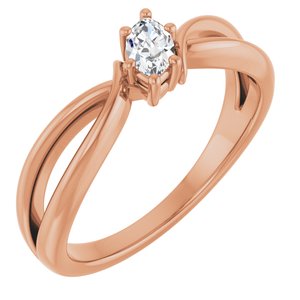 18K Rose Gold 5x3 mm Marquise Ring Mounting