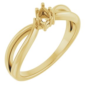18K Yellow Gold 5x3 mm Marquise Ring Mounting – image 2