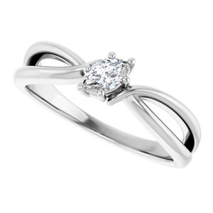 10K White Gold 5x3 mm Marquise Ring Mounting – image 8