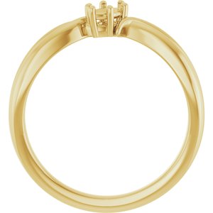14K Yellow Gold 5x3 mm Marquise Ring Mounting – image 4