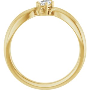 18K Yellow Gold 5x3 mm Marquise Ring Mounting – image 3