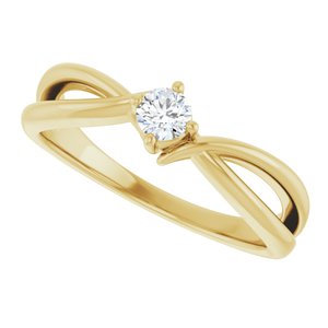 18K Yellow Gold 3.4 mm Round Ring Mounting – image 8