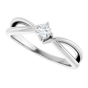 18K White Gold 3.4 mm Round Ring Mounting – image 8