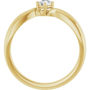 10K Yellow Gold 3.4 mm Round Ring Mounting – image 3