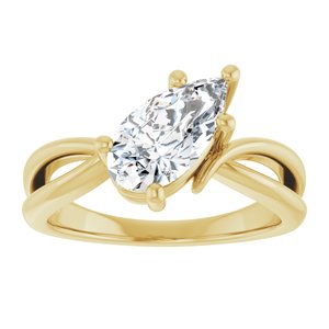18K Yellow Gold 10.5x5.5 mm Pear Ring Mounting – image 5