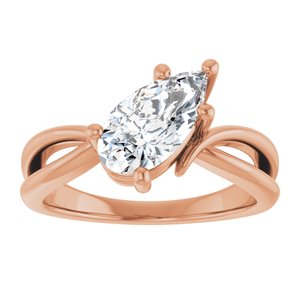 18K Rose Gold 10.5x5.5 mm Pear Ring Mounting – image 5