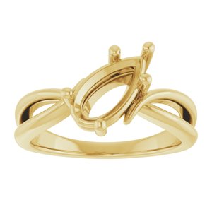18K Yellow Gold 10.5x5.5 mm Pear Ring Mounting – image 6