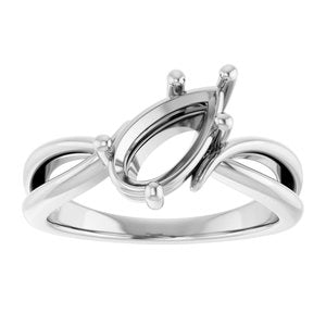 14K White Gold 10.5x5.5 mm Pear Ring Mounting – image 6