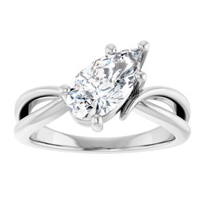 14K White Gold 10.5x5.5 mm Pear Ring Mounting – image 5
