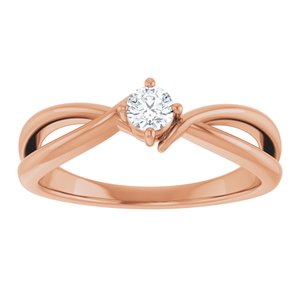 18K Rose Gold 3.4 mm Round Ring Mounting – image 5