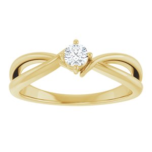 18K Yellow Gold 3.4 mm Round Ring Mounting – image 5