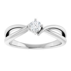 18K White Gold 3.4 mm Round Ring Mounting – image 5
