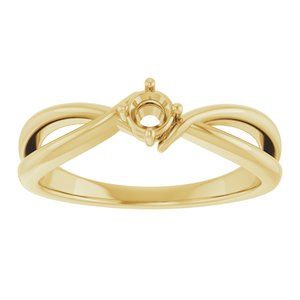 10K Yellow Gold 3.4 mm Round Ring Mounting – image 6
