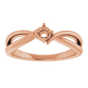 14K Rose Gold 3.4 mm Round Ring Mounting – image 6