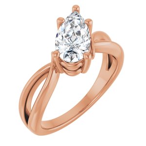 18K Rose Gold 10.5x5.5 mm Pear Ring Mounting