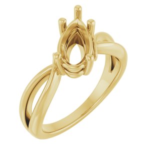 18K Yellow Gold 10.5x5.5 mm Pear Ring Mounting – image 2