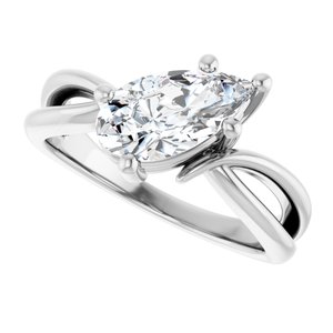 14K White Gold 10.5x5.5 mm Pear Ring Mounting – image 8