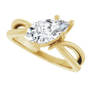 18K Yellow Gold 10.5x5.5 mm Pear Ring Mounting – image 8