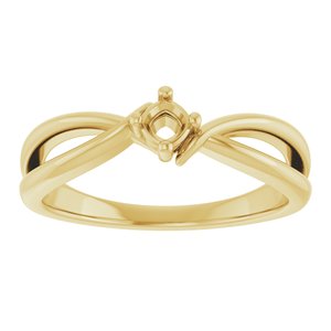 10K Yellow Gold 3x3 mm Cushion Ring Mounting – image 6