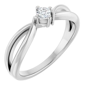 14K X1 White Gold 3x3 mm Cushion Ring Mounting
